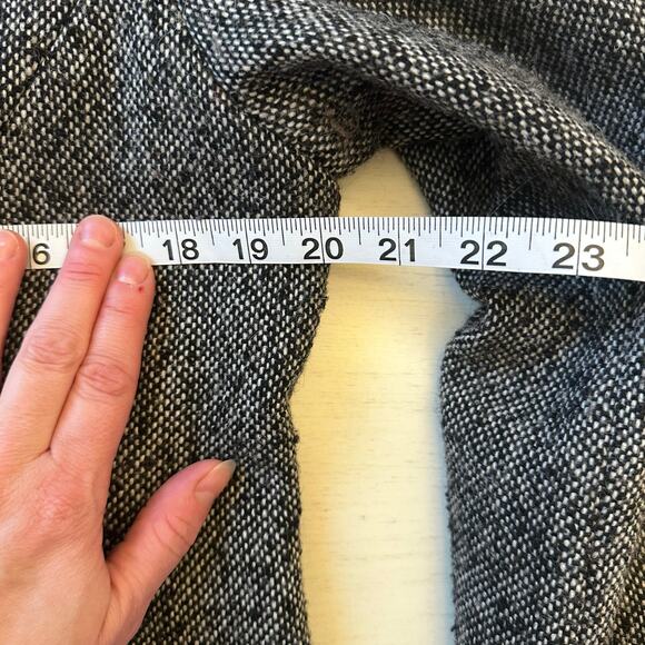 Guess Wool Blend Pea Coat Military Black and White Pleated Knee Length Large - Picture 15 of 16